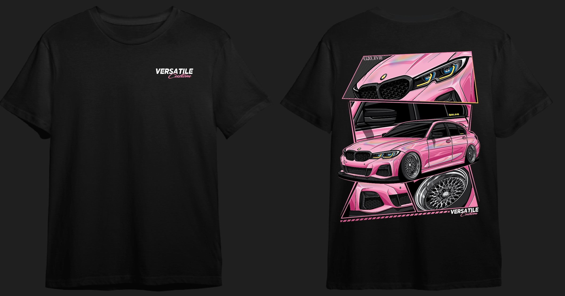 Versatile T-shirt "Pink BMW"