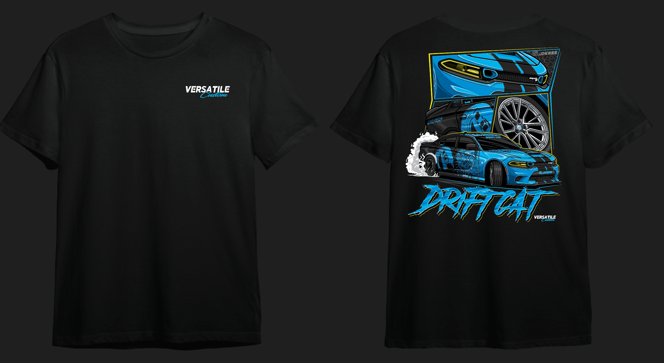 Versatile T-shirt "Drift Cat Charger"